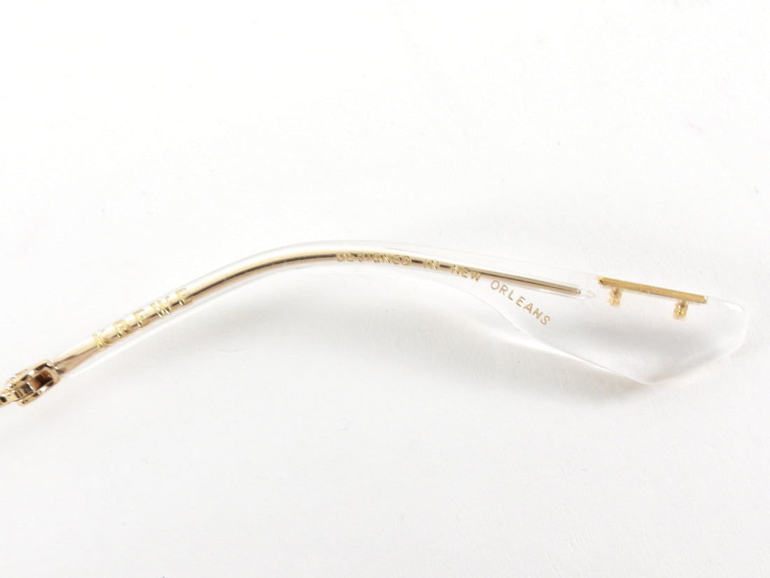 Krewe Gold Round Wire Frame Rampart Fold Sunglasses
