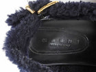 Marni Black and Navy Shearling Fussbett Sandals - 37