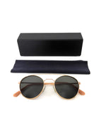 Andy Wolf Gold Round Wire Clip Sunglasses