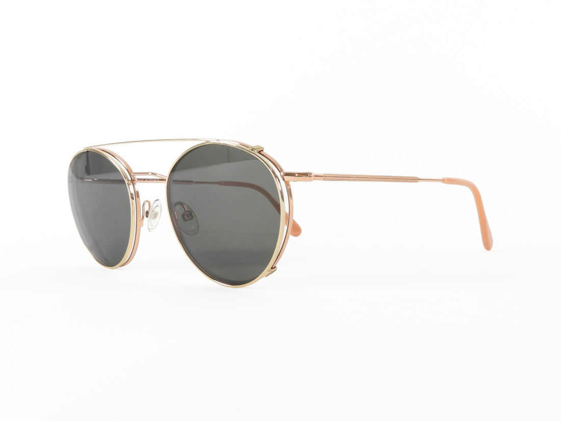 Andy Wolf Gold Round Wire Clip Sunglasses