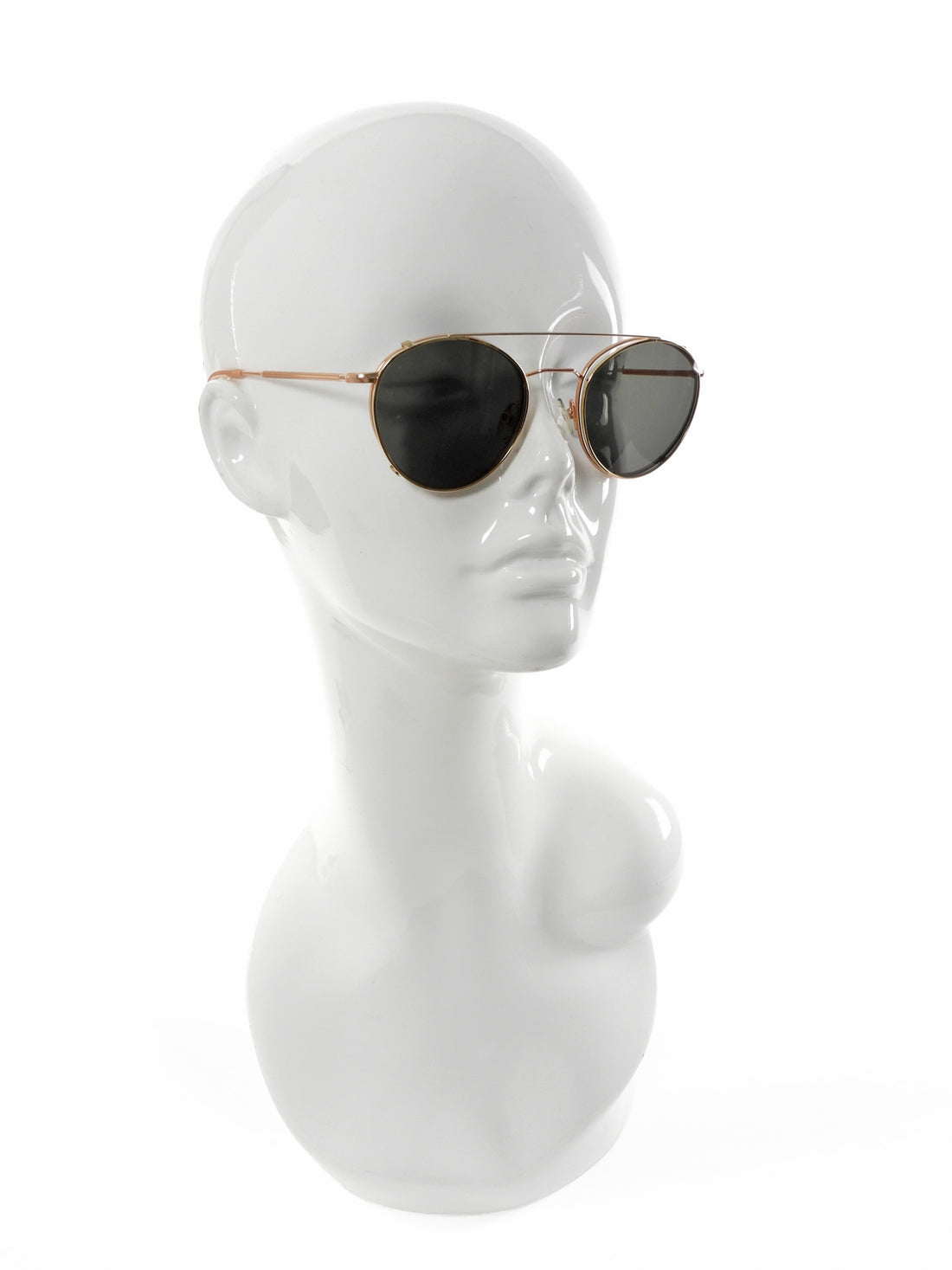 Andy Wolf Gold Round Wire Clip Sunglasses