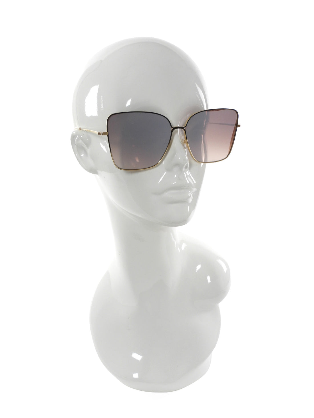 Krewe Dolly Gold Square Mirror Oversized Sunglasses