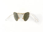 Krewe Gold Round Wire Frame Rampart Fold Sunglasses