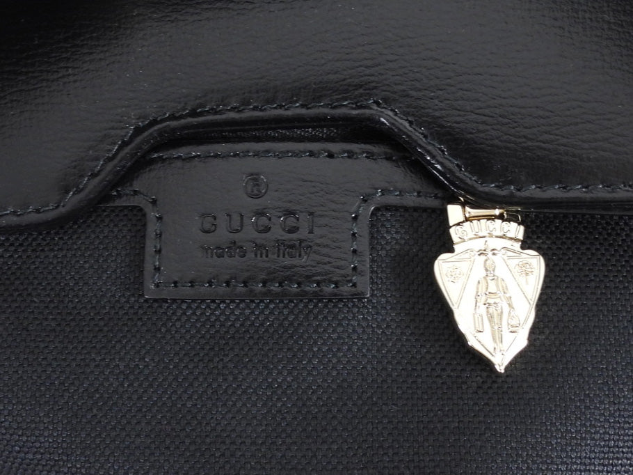 Gucci Black Calfskin Tritone Stripe Web Small Bucket Bag