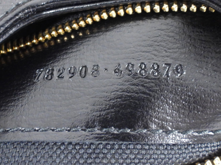 Gucci Black Calfskin Tritone Stripe Web Small Bucket Bag