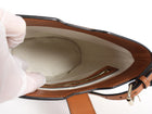 Gucci Toile Canvas and Brown Calfskin Tritone Stripe Web Small Bucket Bag