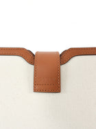 Gucci Toile Canvas and Brown Calfskin Tritone Stripe Web Small Bucket Bag