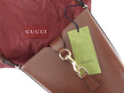Gucci Chestnut Brown Calfskin Tritone Stripe Web Small Bucket Bag