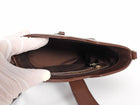Gucci Chestnut Brown Calfskin Tritone Stripe Web Small Bucket Bag
