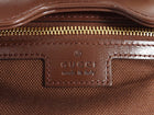 Gucci Chestnut Brown Calfskin Tritone Stripe Web Small Bucket Bag
