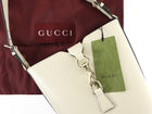 Gucci Ivory Calfskin Tritone Stripe Web Small Bucket Bag