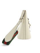 Gucci Ivory Calfskin Tritone Stripe Web Small Bucket Bag