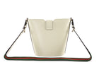 Gucci Ivory Calfskin Tritone Stripe Web Small Bucket Bag