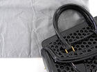 Alexander McQueen Black Patent Honeycomb Leather Heroine Bag