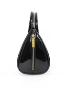 Alexander McQueen Black Patent Honeycomb Leather Heroine Bag