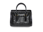 Alexander McQueen Black Patent Honeycomb Leather Heroine Bag