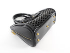 Alexander McQueen Black Patent Honeycomb Leather Heroine Bag