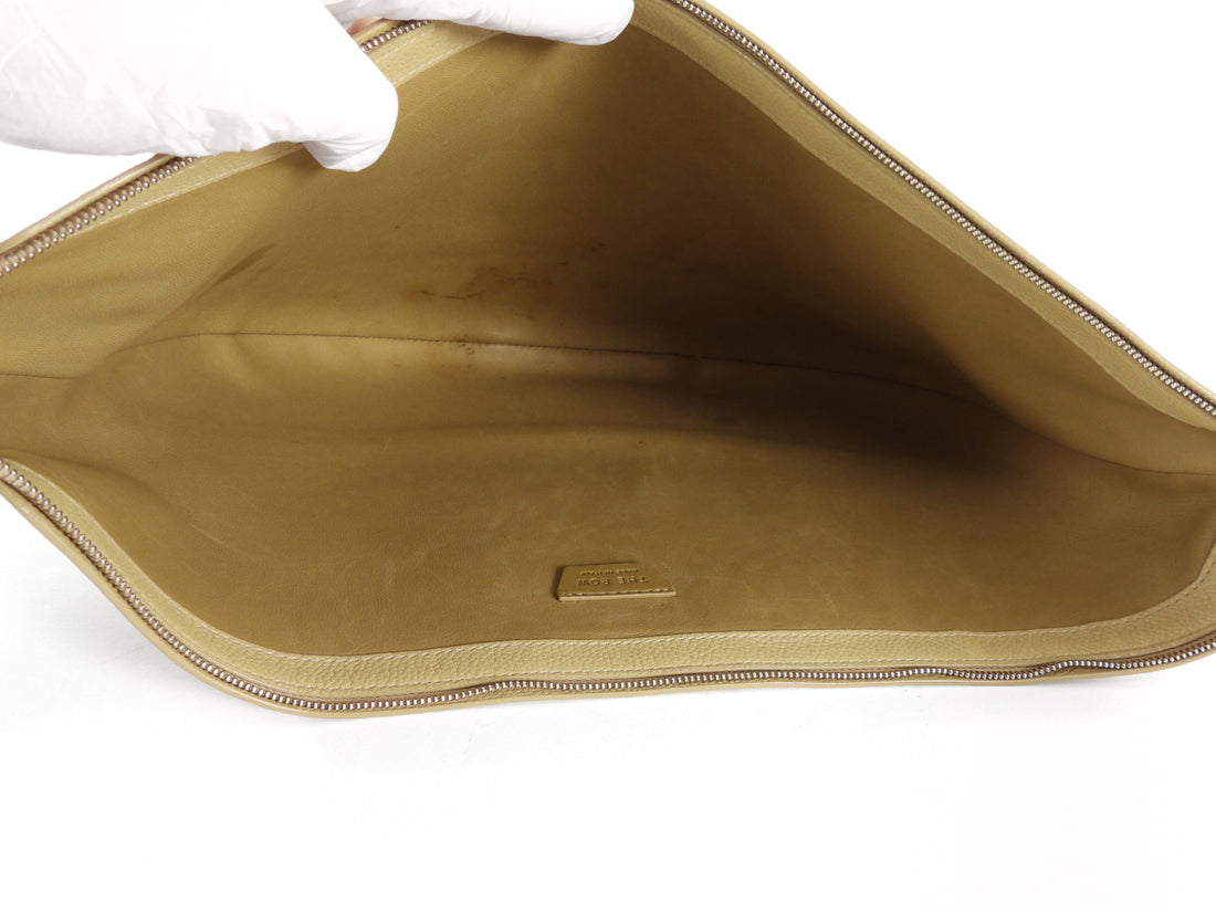 The Row Boulder Beige Leather Jouve Shoulder Bag
