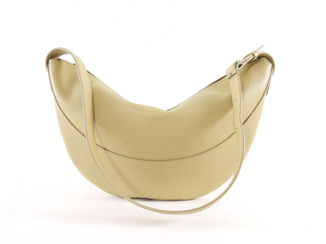The Row Boulder Beige Leather Jouve Shoulder Bag