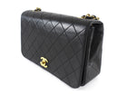 Chanel Black Vintage 1989 Quilted Leather Classic Full Flap Bag Small