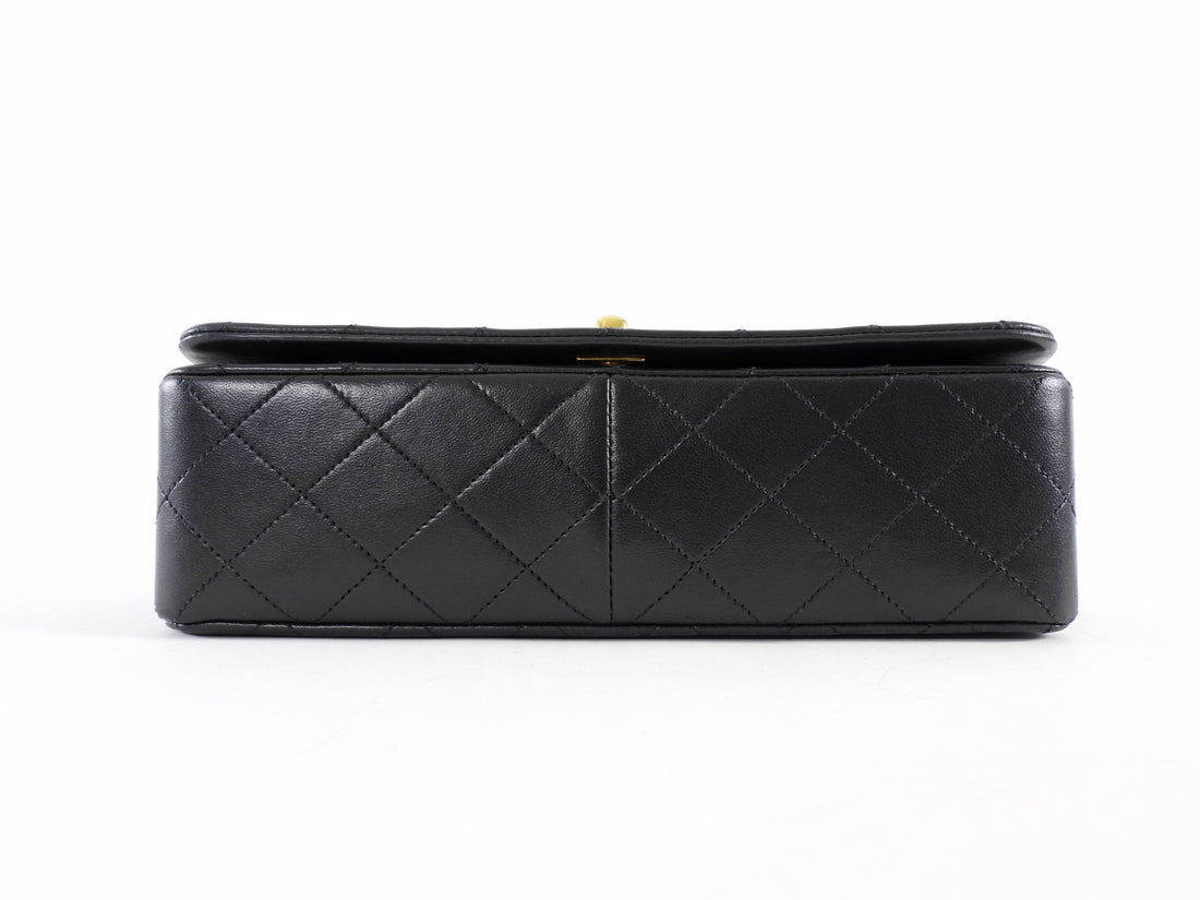 Chanel Black Vintage 1989 Quilted Leather Classic Full Flap Bag Small