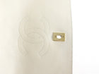 Chanel White Quilted Leather 3 Compartment Hanbok Flap Bag Medium
