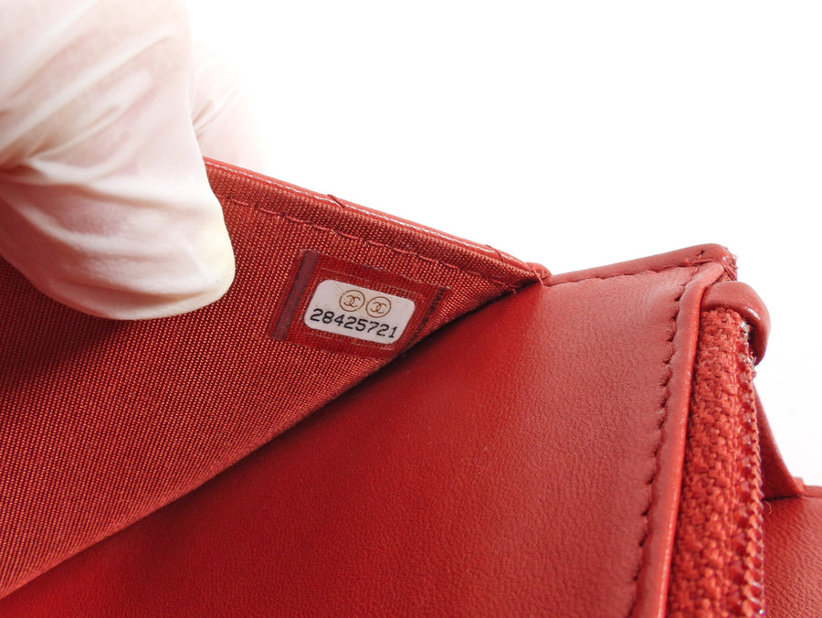 Chanel Red 2019 Chevron Lambskin Trendy WOC Wallet on Chain Bag