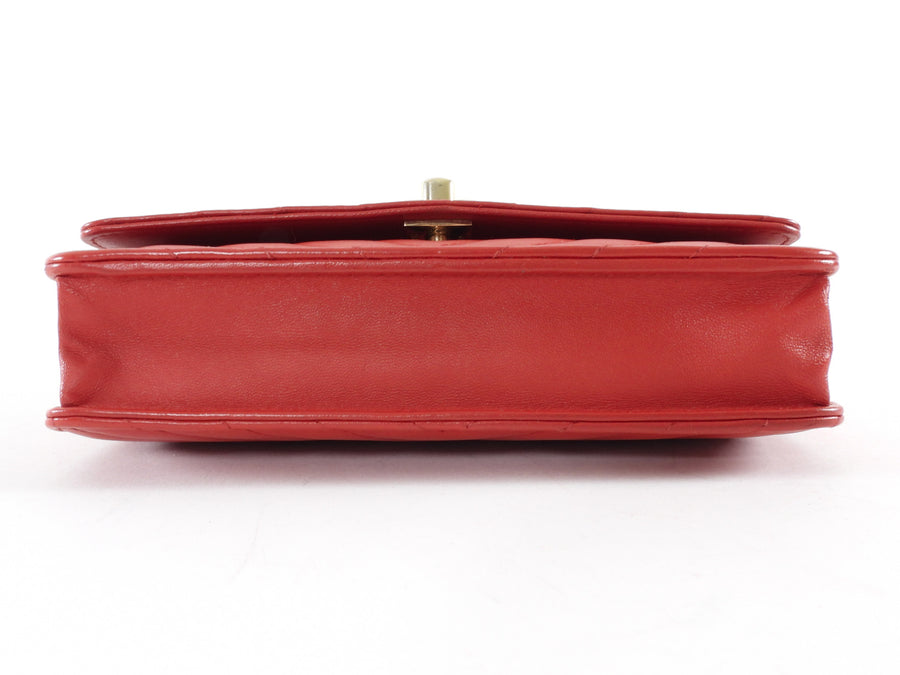 Chanel Red 2019 Chevron Lambskin Trendy WOC Wallet on Chain Bag