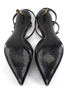 Tom Ford Black Leather Padlock Ankle Strap Pumps - 36