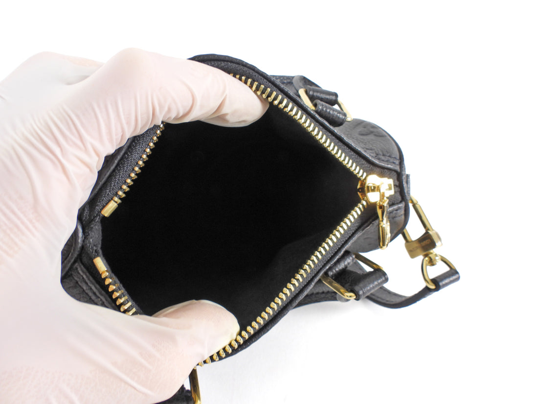 Louis Vuitton Black Monogram Empriente Leather Nano Speedy Bag
