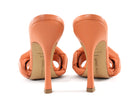 Bottega Venetta Coral Orange Leather Maxi Intrecciato Lido High Heel Sandals - 39.5