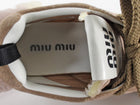 Miu Miu Beige Nylon Suede Trim Tyre Low-Top Sneakers - 37