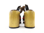 Gucci Brown Suede Web Horsebit Slingback Metallic Block Heel Qurelle Sandals - 37