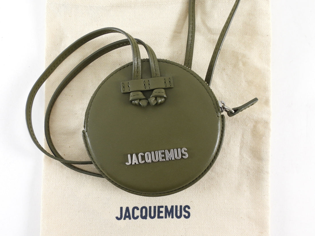 Jacquemus Khaki Green Leather Le Pitchou Mini Bag