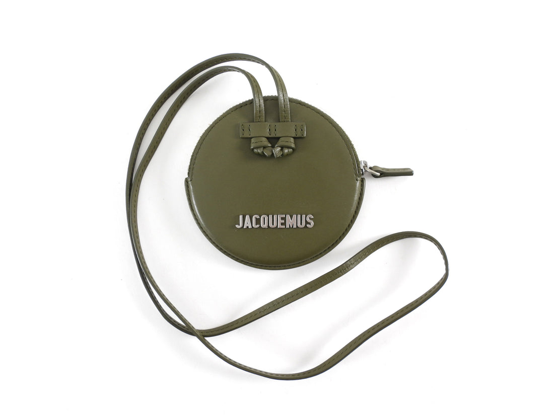 Jacquemus Khaki Green Leather Le Pitchou Mini Bag