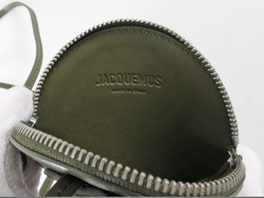 Jacquemus Khaki Green Leather Le Pitchou Mini Bag