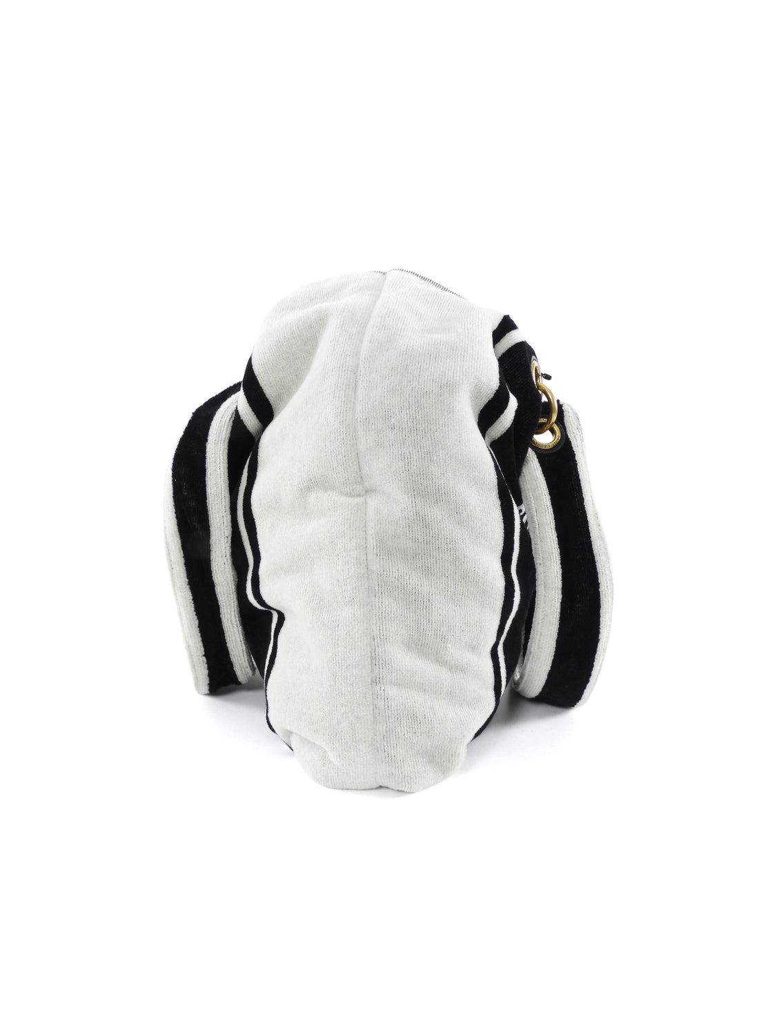 Saint Laurent Rive Gauche Black and White Terry Cloth Convertible Towel Tote
