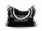 Saint Laurent Rive Gauche Black and White Terry Cloth Convertible Towel Tote