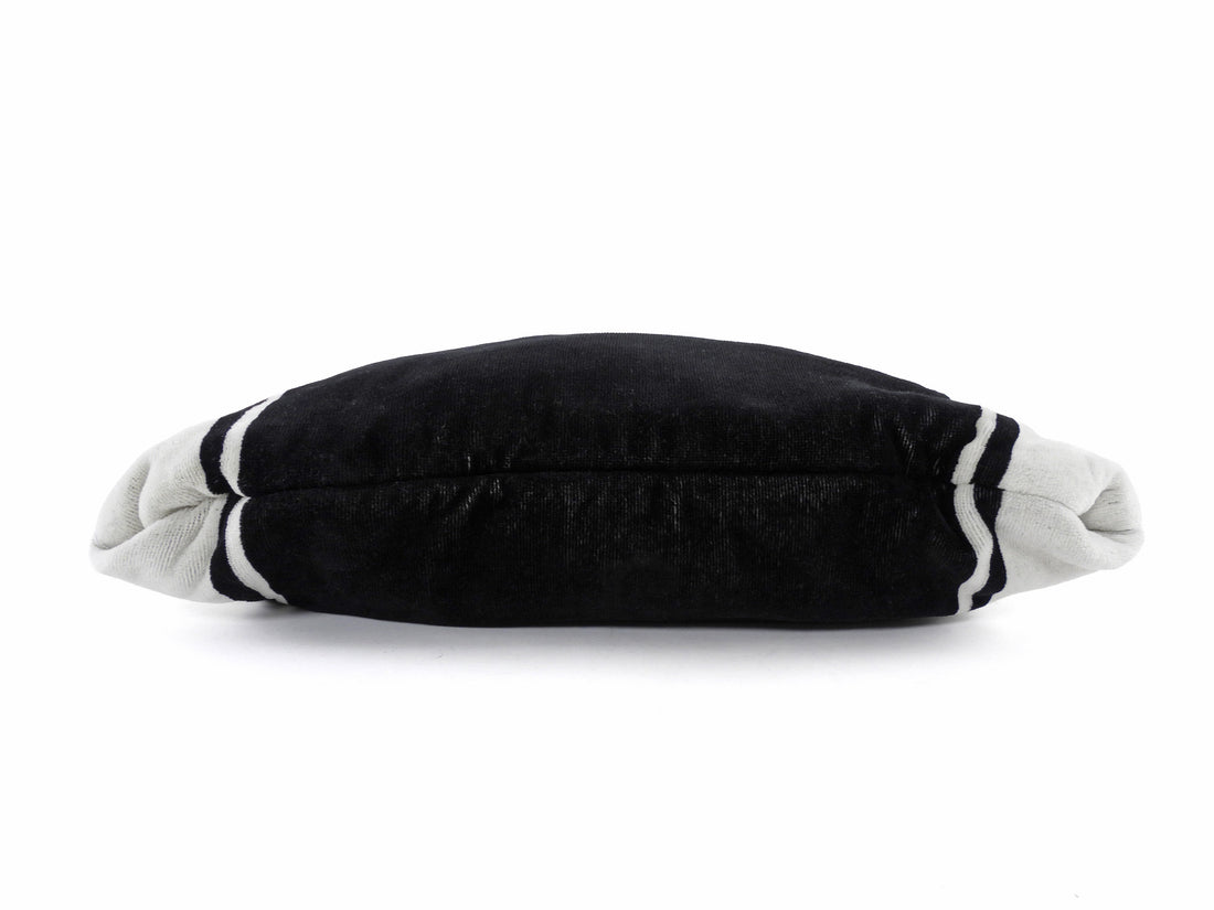 Saint Laurent Rive Gauche Black and White Terry Cloth Convertible Towel Tote