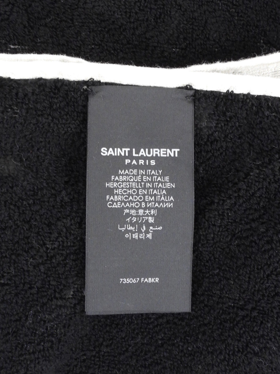 Saint Laurent Rive Gauche Black and White Terry Cloth Convertible Towel Tote