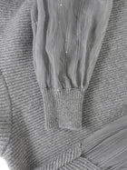 Brunello Cuccinelli Grey Cashmere Sheer Sleeve Sweater - M