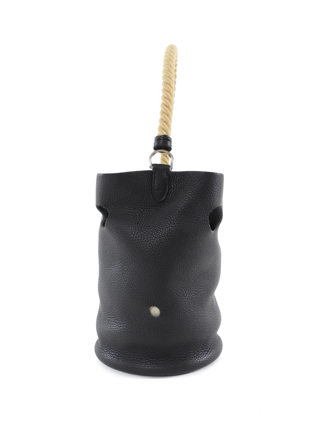 Hermes 2005 Black Clemence Leather MM Mangeoire Bucket Bag