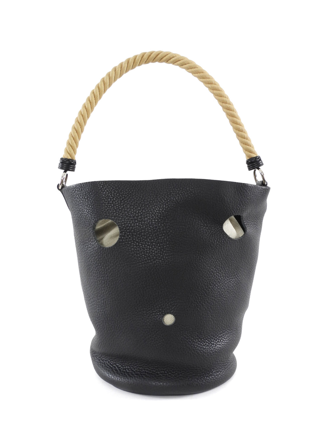 Hermes 2005 Black Clemence Leather MM Mangeoire Bucket Bag