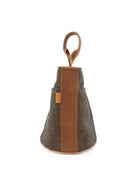 Hermes Brown Toille Canvas Saxo PM Bucket Bag