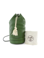 Hermes Vintage 2000 Green Clemence Lunch Drawstring Shoulder Bag