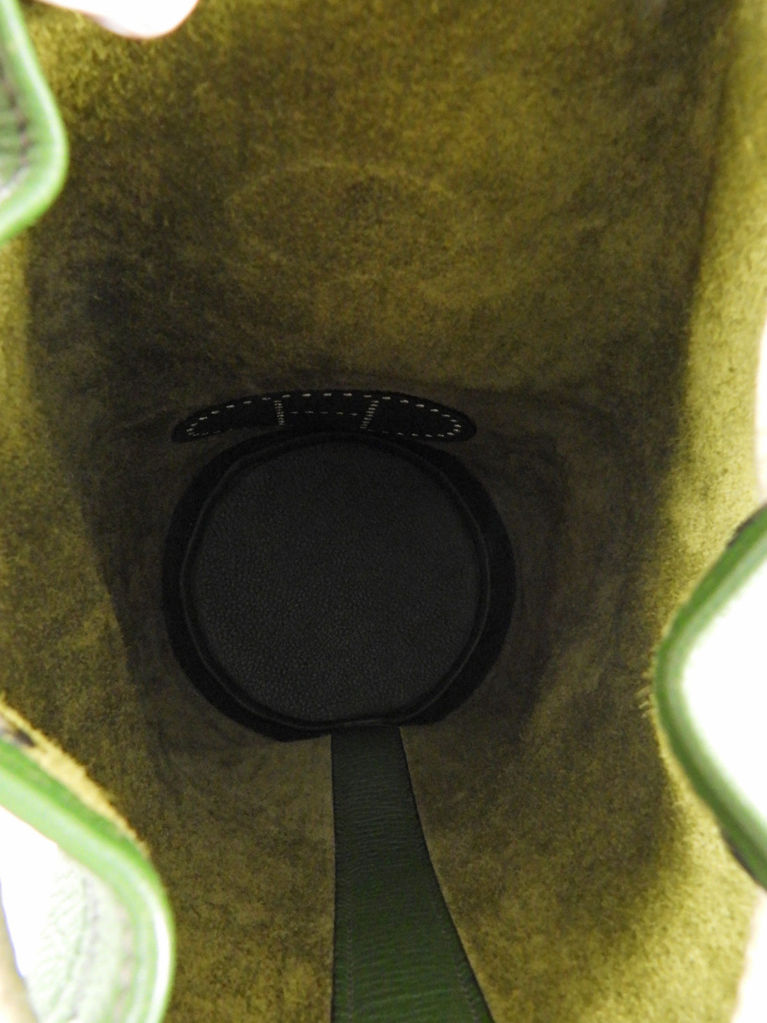 Hermes Vintage 2000 Green Clemence Lunch Drawstring Shoulder Bag