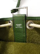 Hermes Vintage 2000 Green Clemence Lunch Drawstring Shoulder Bag