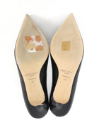 Jimmy Choo Black Studded Leather Pointed Pumps - 40
