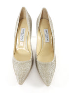 Jimmy Choo Light champagne Gold Glitter Pointed Pumps - 40