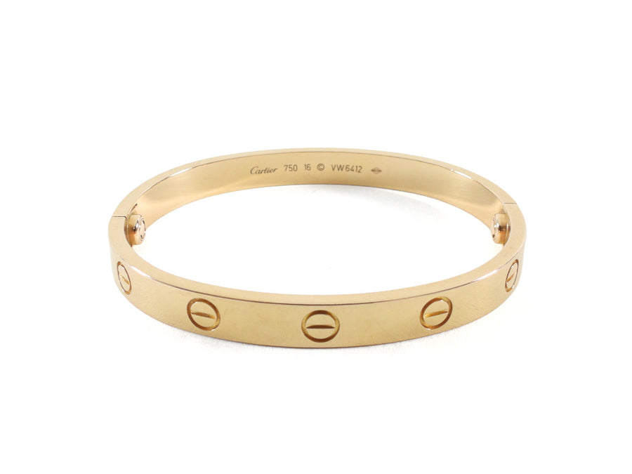 Cartier 18k Pink Rose Gold Classic Love Bangle Bracelet - 16